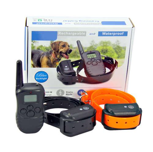 Dog Training Collar DB, Dual Receivers, Remote, Range 300m, Rechargeable, 4 methods.