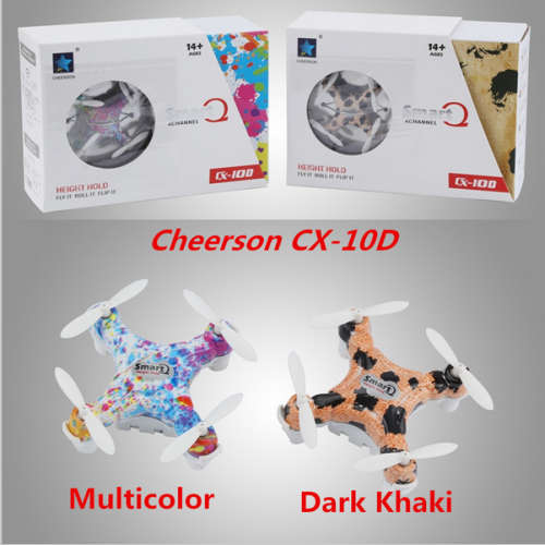 CX-10D (Smart Q) Nano Drone, Quadcopter with Height Hold, Camo and rainbow