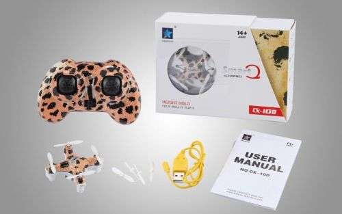 CX-10D (Smart Q) Nano Drone, Quadcopter with Height Hold, Camo and rainbow
