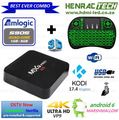 TV Box Combo: MXQPro 4K, Android 6, Kodi17.1 & i8 Keyboard Air Mouse