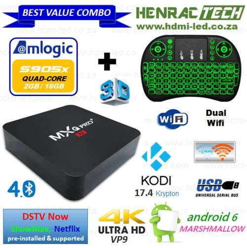 MXQPro +  2GB RAM 16GB ROM S905X and I8 Airmoiuse keyboard