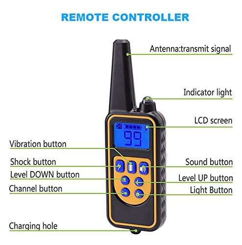 Dog Training Collar LR, Single Receiver, Remote, Long Range 800m, Rechargeable, 4 methods.