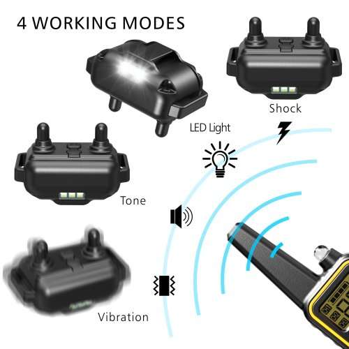 Dog Training Collar LR, Single Receiver, Remote, Long Range 800m, Rechargeable, 4 methods.