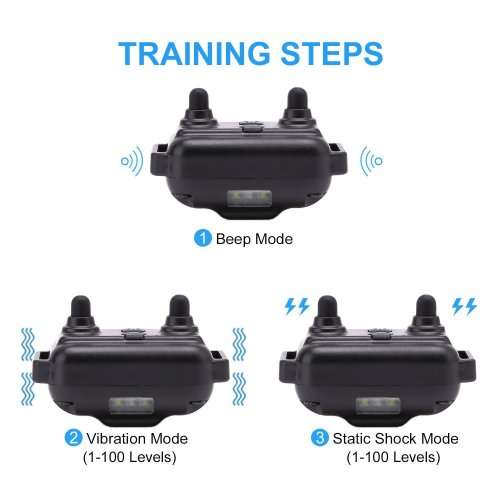 Dog Training Collar LR, Single Receiver, Remote, Long Range 800m, Rechargeable, 4 methods.