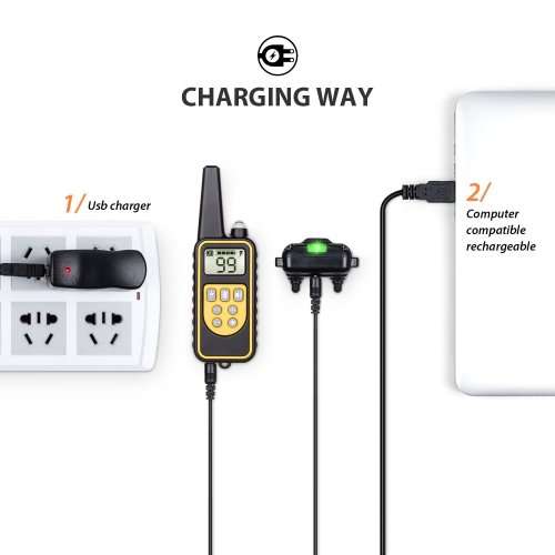 Dog Training Collar LR, Single Receiver, Remote, Long Range 800m, Rechargeable, 4 methods.