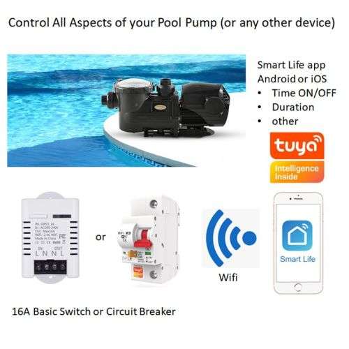 Smart Pool Pump Control Switch 16A | WiFi Tuya SmartLife app