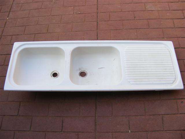 Fibreglass Double Kitchen Sink with Drying rack area