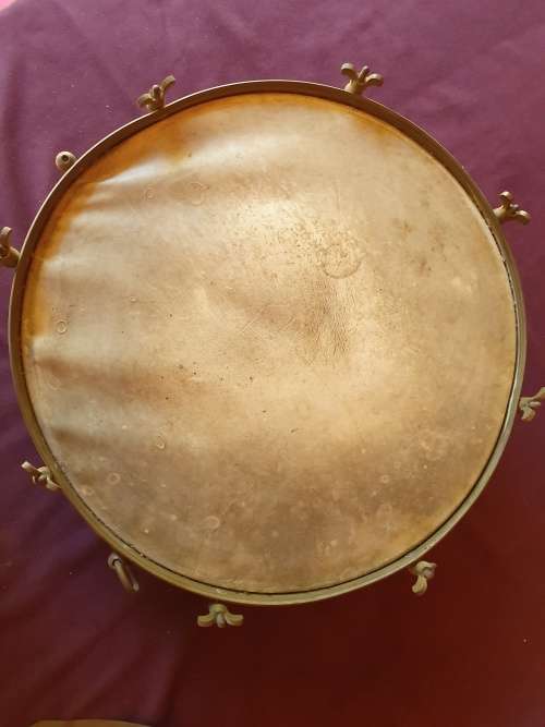 Rare mid-19th century French Army drum with drumsticks