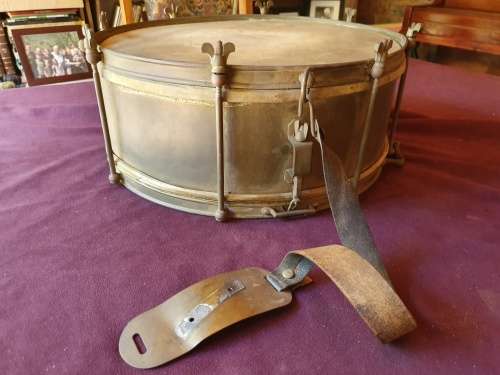 Rare mid-19th century French Army drum with drumsticks