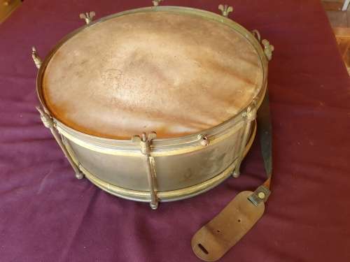 Rare mid-19th century French Army drum with drumsticks