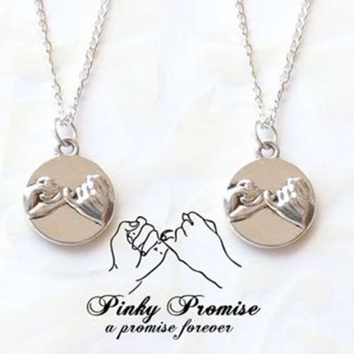 Gorgeous Pinkie promise DOUBLE pendant and chain set
