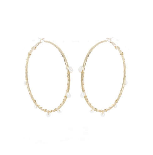 Stunning Fresh water pearl hoop earrings