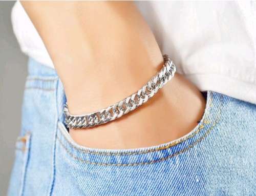 Stunning chunky stainless steel bracelet