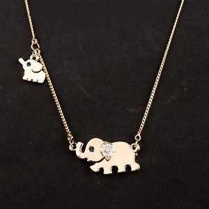 Gorgeous mommy and baby elephant pendant and chain
