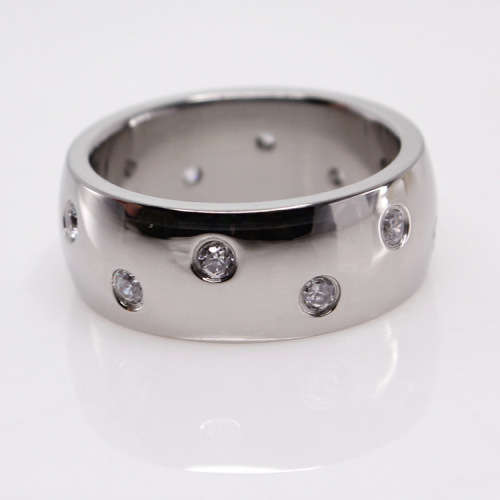 Stainless steel with CZ ring