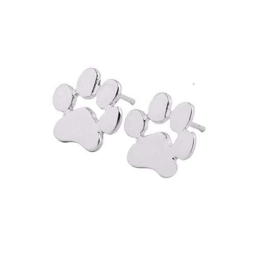 Paw stud earrings in Silver plated
