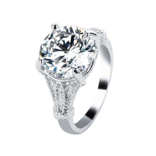 Silver filled AAA cubic zircon ring