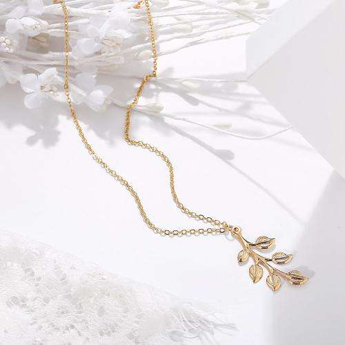 Gold plated  leaf and necklace