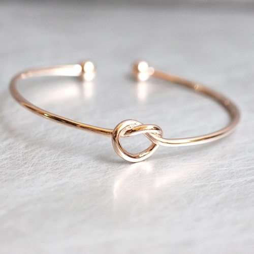 Rose gold plated knot bracelet