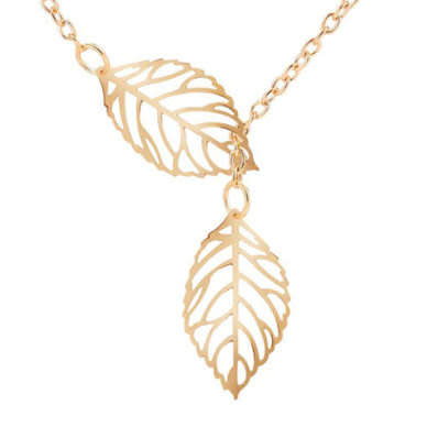 Leaf floating necklace in GP