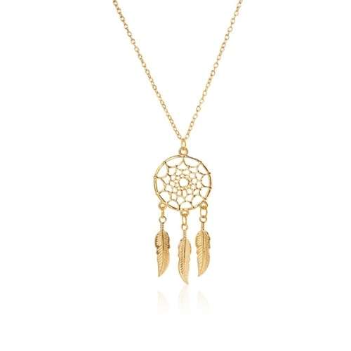 Dream catcher pendant and chain Gold plated