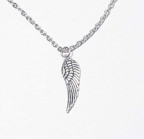 Stunning Tibetan silver Angel wing pendant and chain
