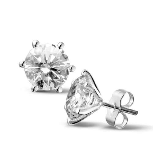 Stunning Tibetan silver AAA solataire sim diamond stud earrings
