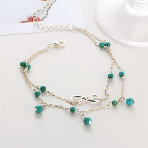 Stunning turquoise and infinity ankle bracelet SP