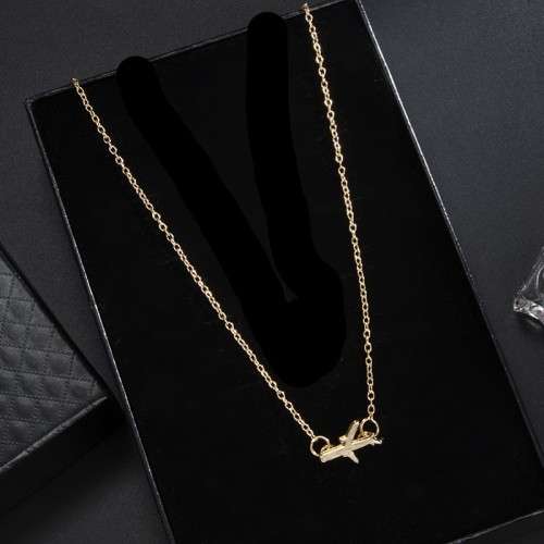 Gorgeous Gold plated airplane pendant and chain