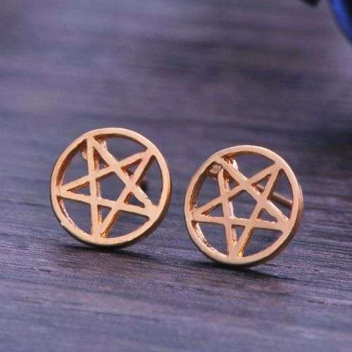 Star 9ct gold plated earrings