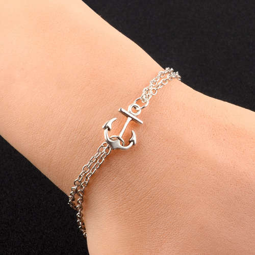 Stunning silver plated anchor bracelet