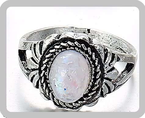 Gorgeous Tibetan silver sim opal ring with cut out