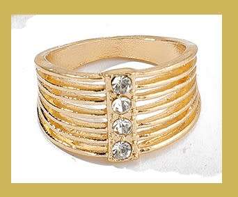 Stunning Gold plated faux layered AAA sim diamond ring