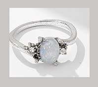 Stunning Tibetan silver Sim moonstone and crystal ring