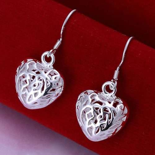 Stunning Silver plated Heart earrings