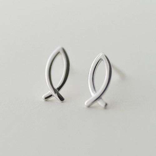 Beautiful Silver plated Christian fish symbol earrings