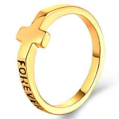 Gorgeous Gold plated Forever Cross ring