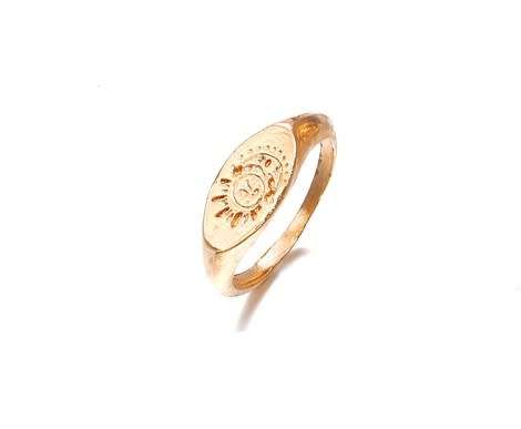 Gorgeous 9ct gold plated etched sun ring