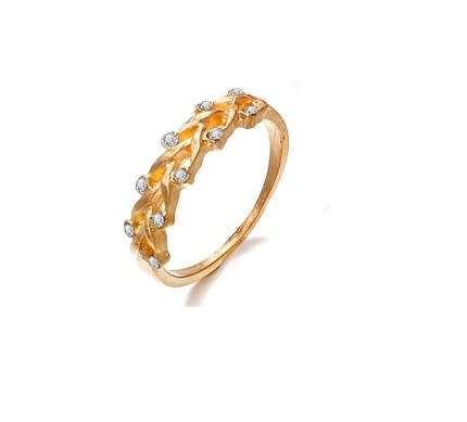 Gorgeous 9ct gold plated AAA cz wover ring