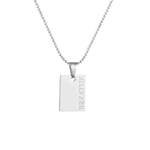 Just `breathe` silver plated necklace