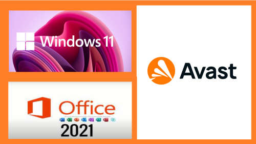 Windows 11 Pro + Office 2021 Pro  + Avast  Bundle License- Free fast delivery