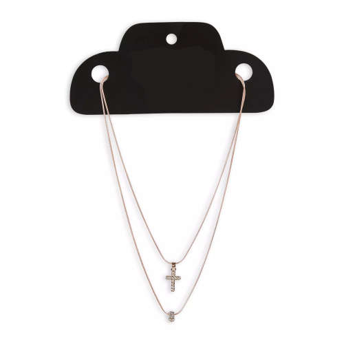 Gorgeous Gold Tone layered Cross and Shambala pendant and necklace