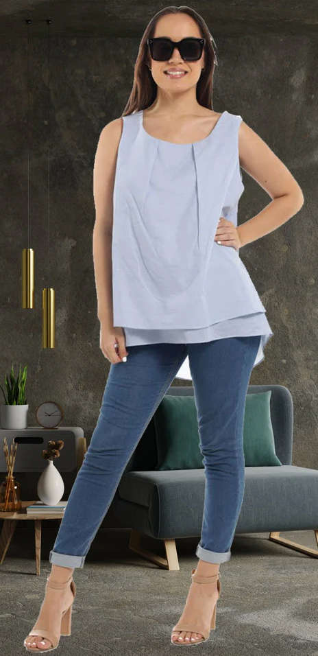 Gorgeous light blue sleeveless top