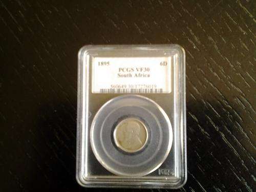 1895 ZAR 6 D graded coin