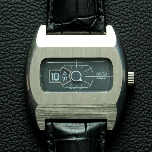 Large Osco Jump Hour Stainless Steel BFG 582 Watch