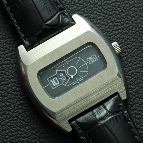 Large Osco Jump Hour Stainless Steel BFG 582 Watch