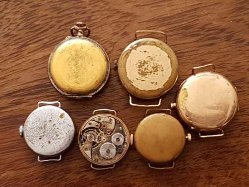 12 vintage watches and trench watches Longines, Cyma, Roamer