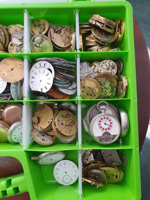 Lots of Fusee & pocket watch movements, cases and covers