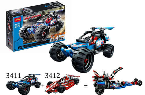 Christmas gifts Assemble Buliding Block Pullback Racing Car Model Educational Toy Boys&Girls (160pcs