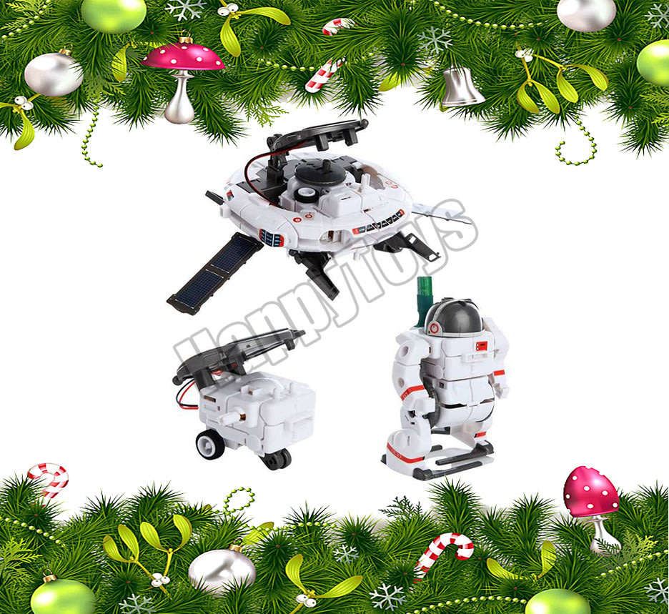 DIY Solar toy robot Educational Building Toy Assembly Kit 7 in 1 Space Fleet